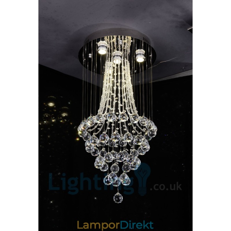 4 Ljus Modern K9 Crystal Round Flush Mount Taklampa