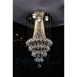 4 Ljus Modern K9 Crystal Round Flush Mount Taklampa