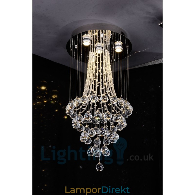 4 Ljus Modern K9 Crystal Round Flush Mount Taklampa
