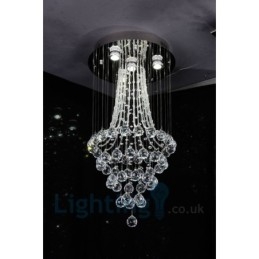 4 Ljus Modern K9 Crystal Round Flush Mount Taklampa
