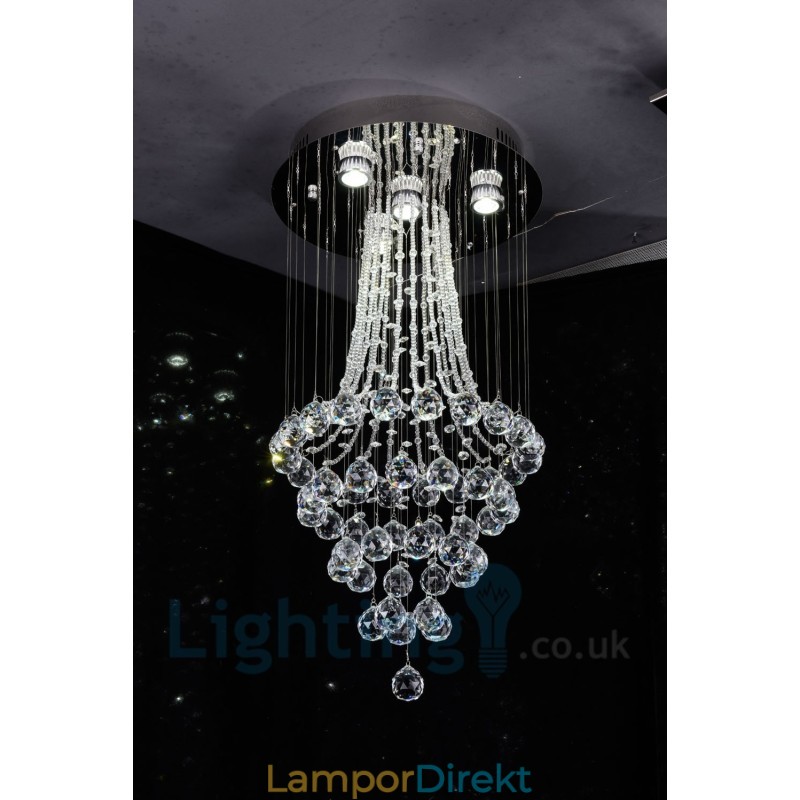 4 Ljus Modern K9 Crystal Round Flush Mount Taklampa