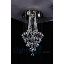 4 Ljus Modern K9 Crystal Round Flush Mount Taklampa