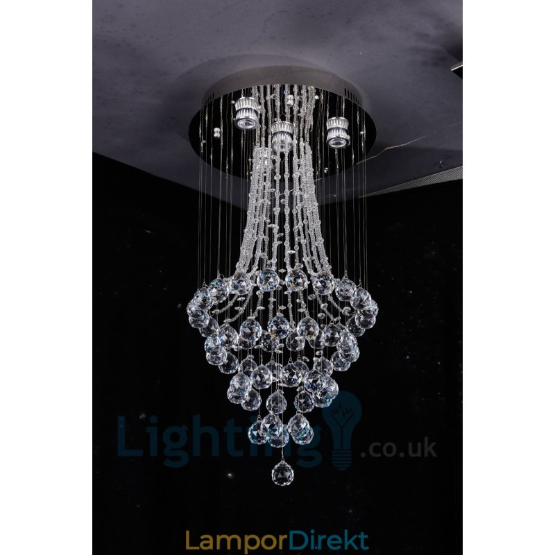 4 Ljus Modern K9 Crystal Round Flush Mount Taklampa