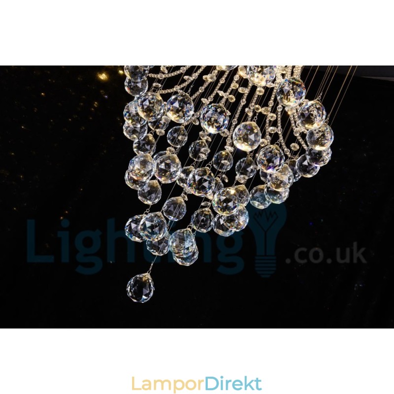 4 Ljus Modern K9 Crystal Round Flush Mount Taklampa