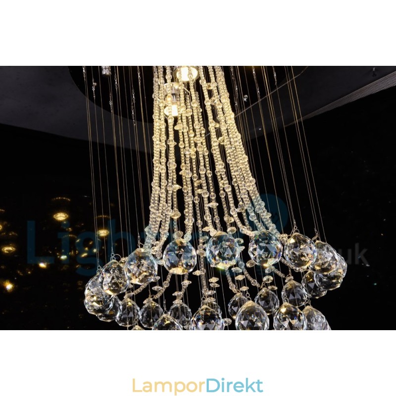4 Ljus Modern K9 Crystal Round Flush Mount Taklampa