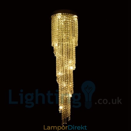 4 X Gu10 + 8 X G4 150 Cm Long Crystal Drop Light Modern K9 Crystal Round Flush Mount Taklampa 4 X Gu10 + 8 X G4 150 Cm Long Crystal Drop Light Modern K9 Crystal Round Flush Mount Taklampa
