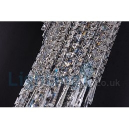 4 X Gu10 + 8 X G4 150 Cm Long Crystal Drop Light Modern K9 Crystal Round Flush Mount Taklampa