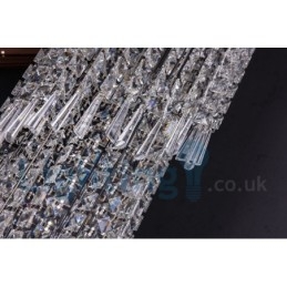 4 X Gu10 + 8 X G4 150 Cm Long Crystal Drop Light Modern K9 Crystal Round Flush Mount Taklampa