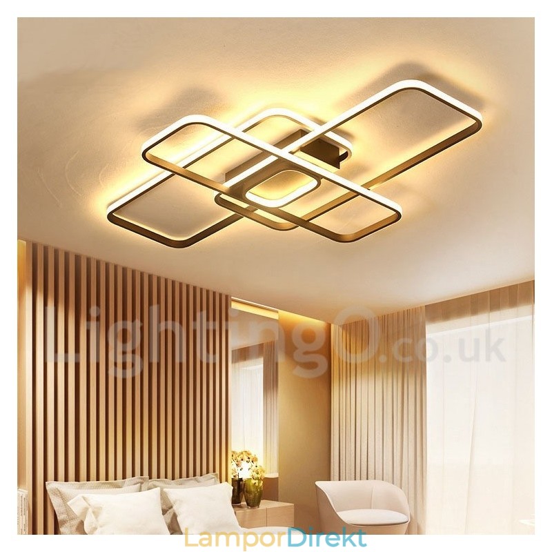 Modern Samtida Aluminiummålning Taklampa Flush Mount Light Med Fjärrdimmer Kan Också Användas Som Vägglampa