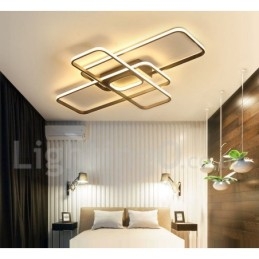 Modern Samtida Aluminiummålning Taklampa Flush Mount Light Med Fjärrdimmer Kan Också Användas Som Vägglampa