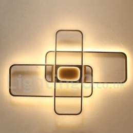 Modern Samtida Aluminiummålning Taklampa Flush Mount Light Med Fjärrdimmer Kan Också Användas Som Vägglampa
