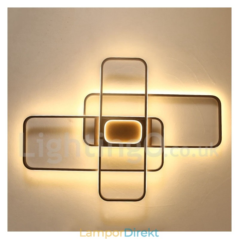 Modern Samtida Aluminiummålning Taklampa Flush Mount Light Med Fjärrdimmer Kan Också Användas Som Vägglampa