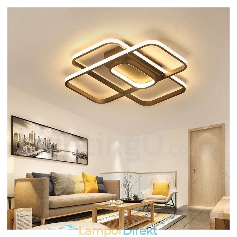 Modern Samtida Aluminiummålning Taklampa Flush Mount Light Med Fjärrdimmer Kan Också Användas Som Vägglampa