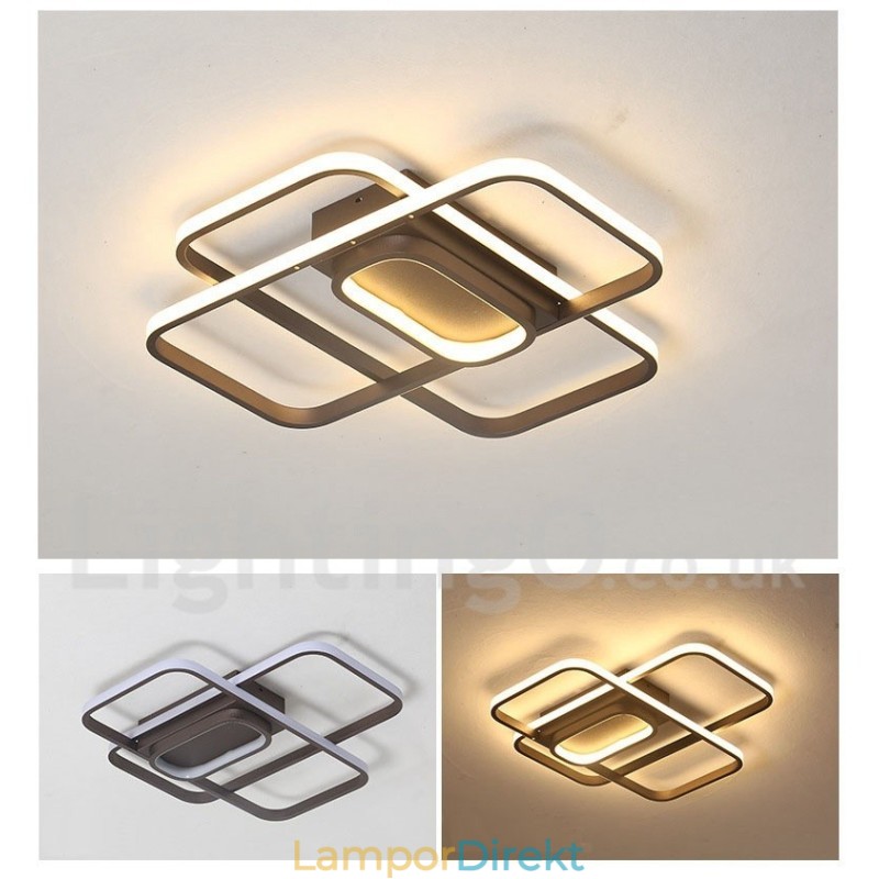 Modern Samtida Aluminiummålning Taklampa Flush Mount Light Med Fjärrdimmer Kan Också Användas Som Vägglampa