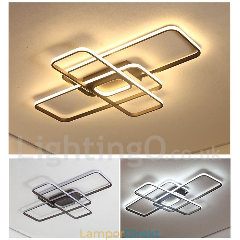 Modern Samtida Aluminiummålning Taklampa Flush Mount Light Med Fjärrdimmer Kan Också Användas Som Vägglampa