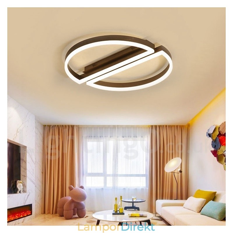 Runda Moderna, Moderna Taklampor I Aluminium För Infälld Montering Med Dimmer På Fjärrkontrollen Kan Också Användas Som Vägglampa