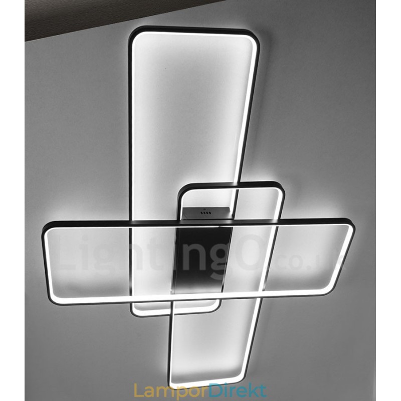 Modern Samtida Aluminiummålning Taklampa Infälld Vägglampa Med Fjärrkontroll Dimmer För Vardagsrummets Sängrum Kan Även Användas Som Vägglampa