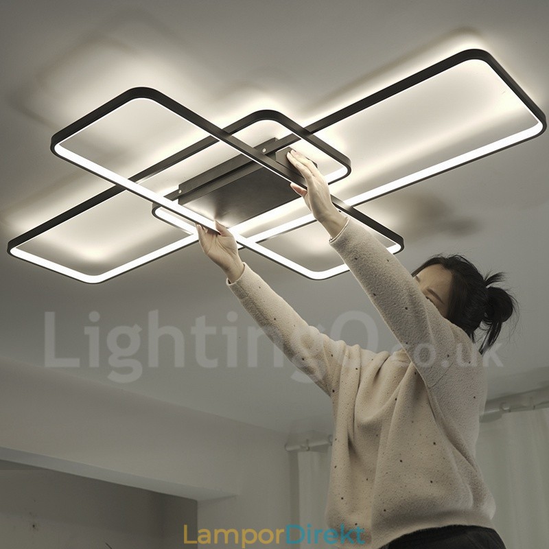 Modern Samtida Aluminiummålning Taklampa Infälld Vägglampa Med Fjärrkontroll Dimmer För Vardagsrummets Sängrum Kan Även Användas Som Vägglampa