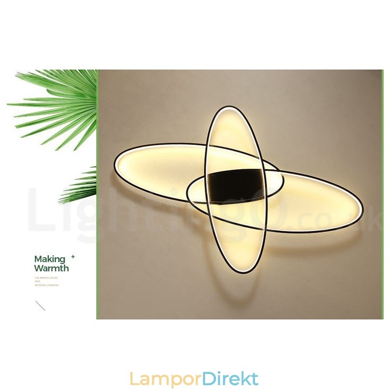 Dimbar Oval Modern Samtida Taklampa Av Aluminium Infälld Lampa För Vardagsrumsbäddsrum Kan Även Användas Som Vägglampa