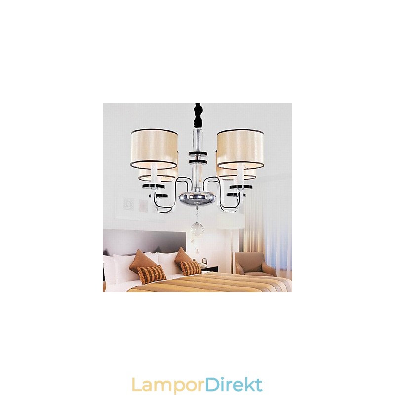 Modern Minimalistisk Ljuskrona Belysning Tyg Art Kristallkrona
