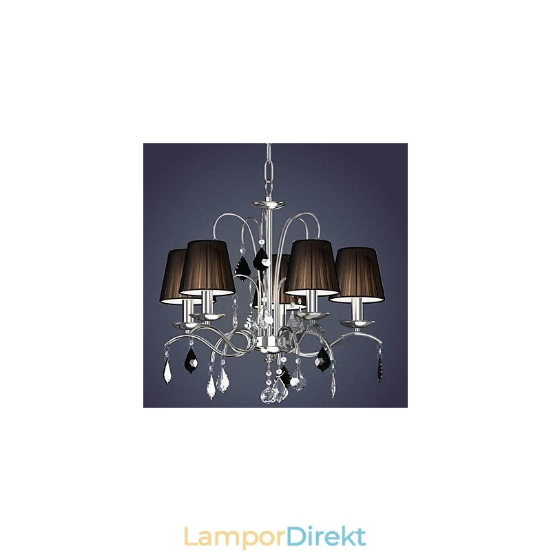 Tyg Lampskärm Kristallkrona 5 Lampor