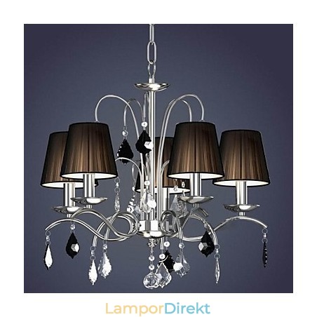 Tyg Lampskärm Kristallkrona 5 Lampor Tyg Lampskärm Kristallkrona 5 Lampor