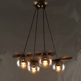 Konstglas Boll Rund Bönstjälk Ljuskrona