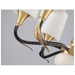 Ren Mässing Lyxig Rustik Retro Vintage Mässing Sten Hängande Ljuskrona Med Glasskärmar