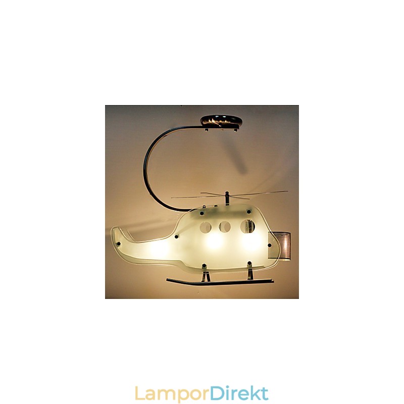 Enkel Barnlampa Cartoon Glass Helikopterlampa