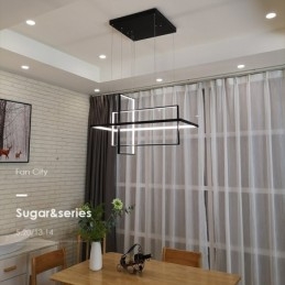 Dimbar Linjär Taklampa Med Fjärrkontroll Ambient Light Målad Finish Aluminium Modern Design