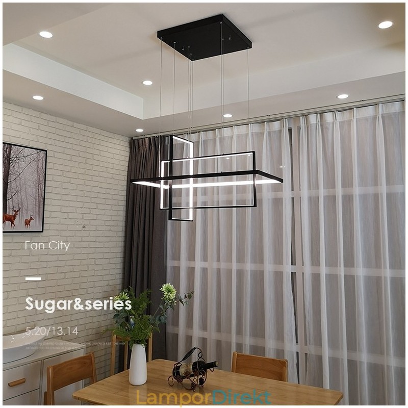 Dimbar Linjär Taklampa Med Fjärrkontroll Ambient Light Målad Finish Aluminium Modern Design
