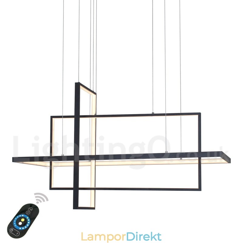 Dimbar Linjär Taklampa Med Fjärrkontroll Ambient Light Målad Finish Aluminium Modern Design