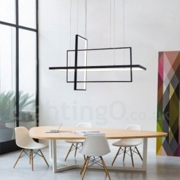 Dimbar Linjär Taklampa Med Fjärrkontroll Ambient Light Målad Finish Aluminium Modern Design