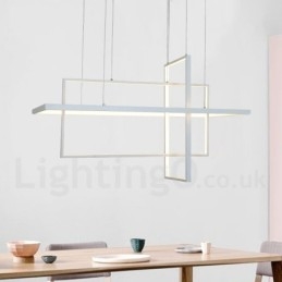 Dimbar Linjär Taklampa Med Fjärrkontroll Ambient Light Målad Finish Aluminium Modern Design
