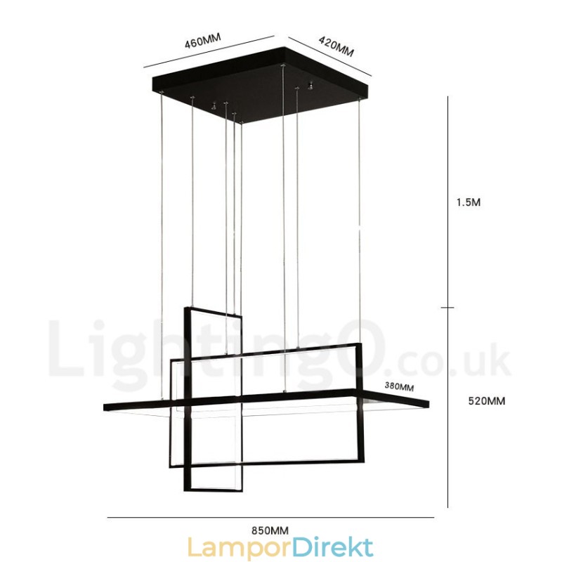 Dimbar Linjär Taklampa Med Fjärrkontroll Ambient Light Målad Finish Aluminium Modern Design