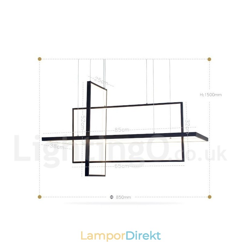 Dimbar Linjär Taklampa Med Fjärrkontroll Ambient Light Målad Finish Aluminium Modern Design
