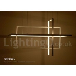 Dimbar Linjär Taklampa Med Fjärrkontroll Ambient Light Målad Finish Aluminium Modern Design