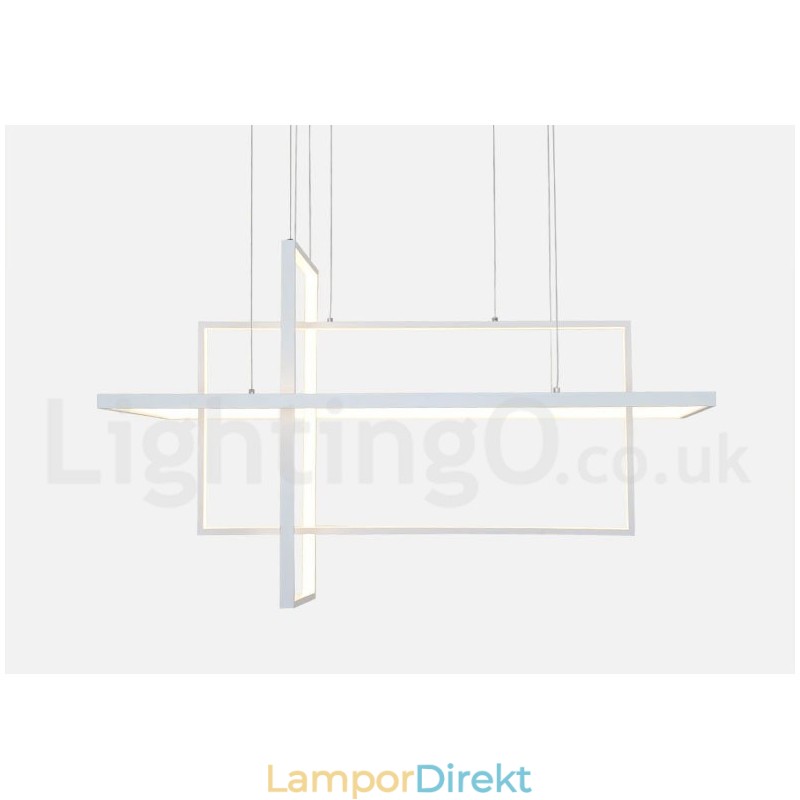 Dimbar Linjär Taklampa Med Fjärrkontroll Ambient Light Målad Finish Aluminium Modern Design