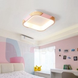 Dimbar Multi Colours Fyrkantig Trä Taklampa Med Akrylskärm Taklampa Nordic Style