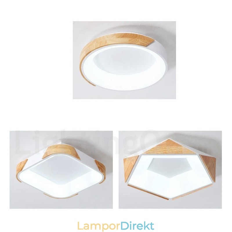 Dimbar Multi Colours Fyrkantig Trä Taklampa Med Akrylskärm Taklampa Nordic Style