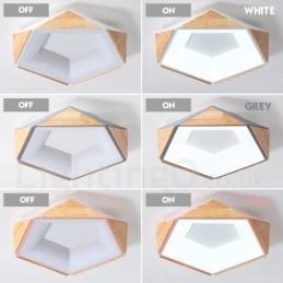 Dimbar Multi Colors Pentagon Trä Taklampa Med Akrylskärm Taklampa Nordic Style