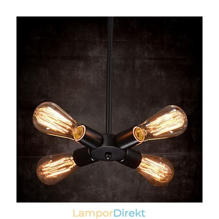 Pendellampa 4 Lampor Country Style Smidesjärn Pendellampa 4 Lampor Country Style Smidesjärn