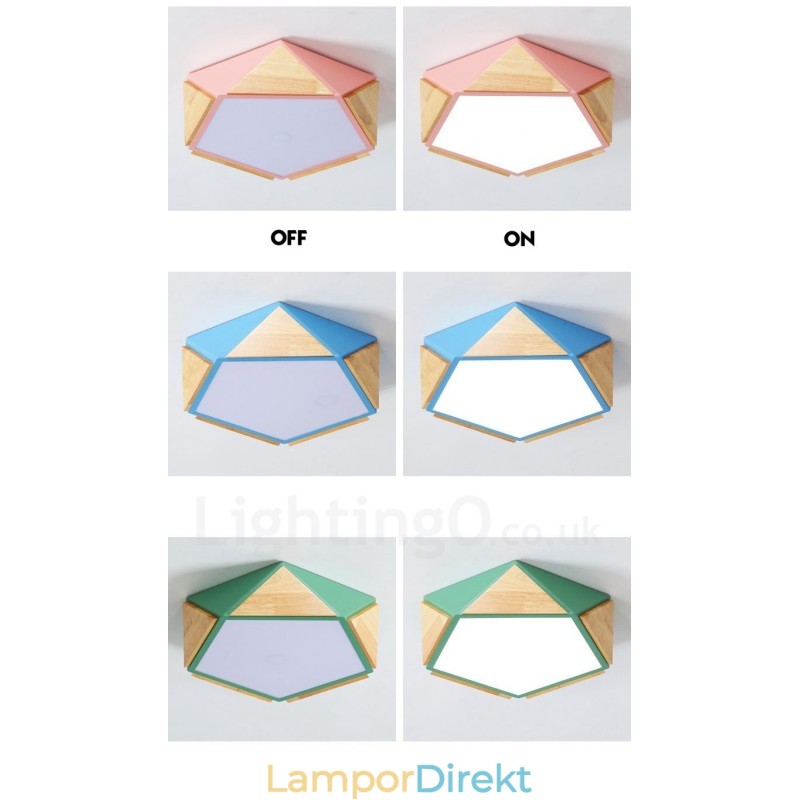 Dimbar Macaron Multi Colors Taklampa I Trä Med Akrylskärm Taklampa I Nordisk Stil