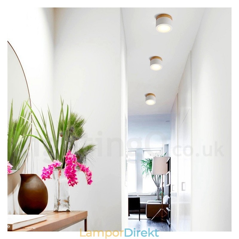 Trä Modern Design Mini-Taklampa Med Akrylskärm Special För Kan Även Användas Som Vägglampa
