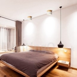 Trä Modern Design Mini-Taklampa Med Akrylskärm Special För Kan Även Användas Som Vägglampa