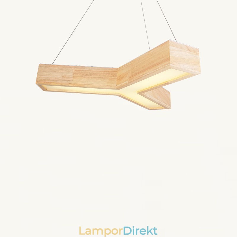 Wood Modern Triangel Pendellampa