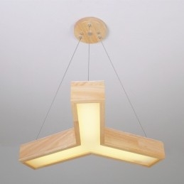 Wood Modern Triangel Pendellampa