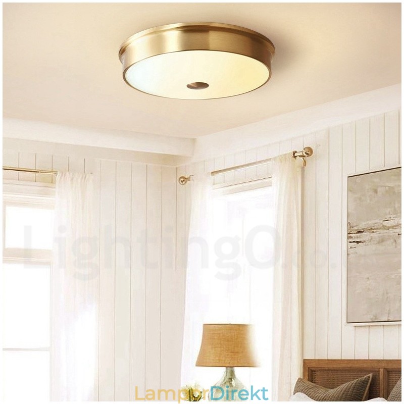 Retro Vintage Infälld Taklampa Med Glasskärm
