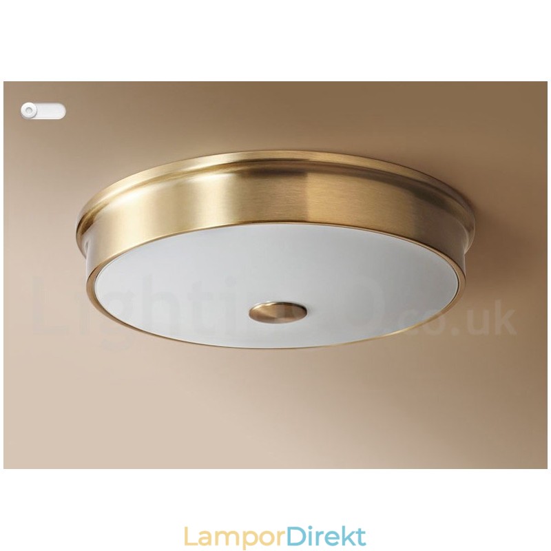 Retro Vintage Infälld Taklampa Med Glasskärm