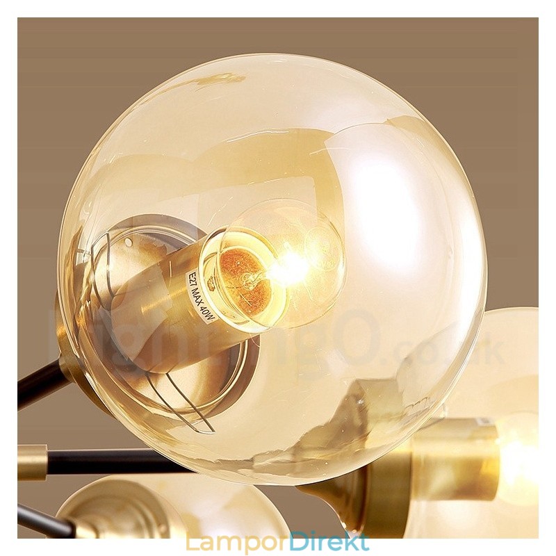 Ren Mässing Lyxig Rustik Retro Vintage Mässing Hängande Ljuskrona Med Glasskärmar